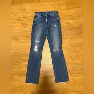 MOTHER “THE MID RIZE DAZZLER ANKLE FRAY” JEANS
